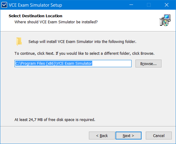 Install VCE Exam Simulator and run