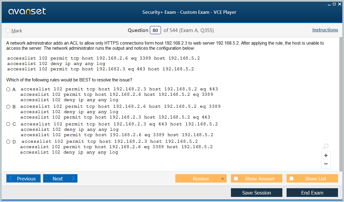 VCE Security+ Exam screenshot #6